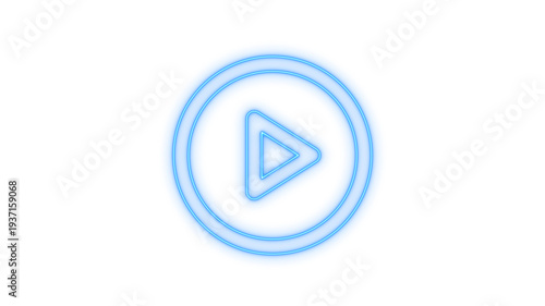 Free Download Colorful glowing neon play button icon isolated on transparent background. Play symbol. Media control. Start button. UI element. Interface design. - GFXLoad