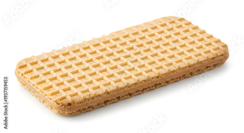 Wallpaper Mural A single rectangular waffle cookie on white background Torontodigital.ca