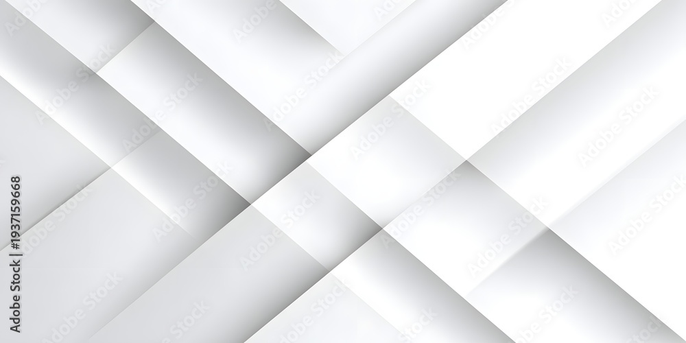 Fototapeta premium Abstract intersecting white and gray lines with soft shadows creating dimensional geometric background art and design elements for digital presentations and media