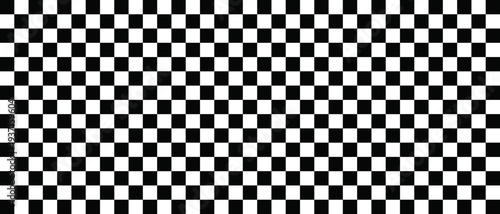 Black and white chess pattern. Checkerboard seamless vector illustration with geometric square grid. Abstract checkered background  race flag and retro mosaic floor design. High contrast monochrome
