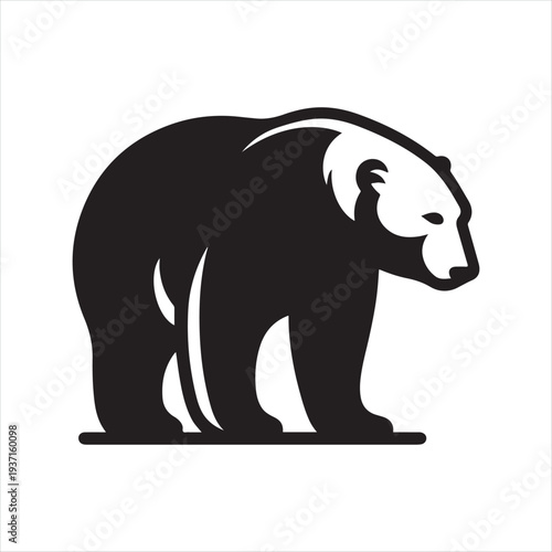 polar bear vector silhouette line art logo design concept  illustration idea