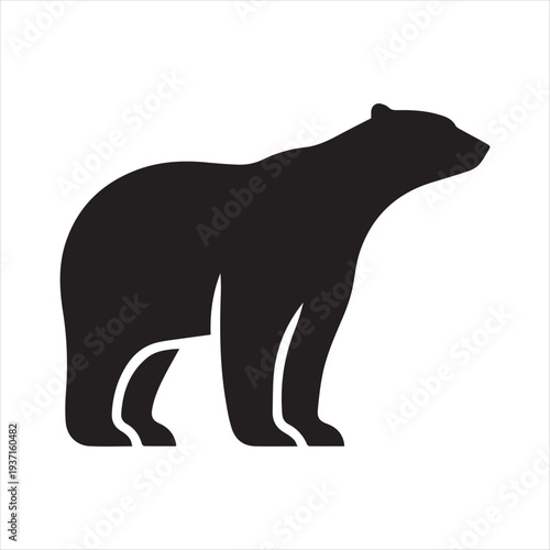 polar bear vector silhouette line art logo design concept  illustration idea
