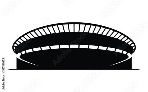 A sleek and modern architectural structure with a unique curved design element