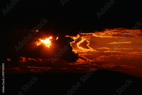 Scenic sunset over a horizon
