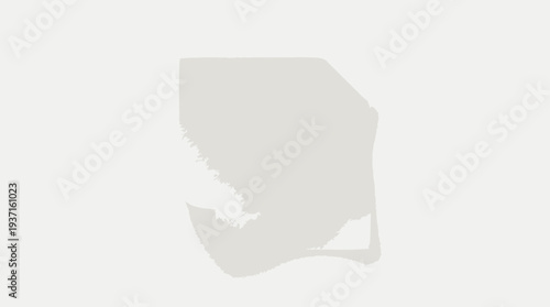 Simple white map silhouette on plain background.