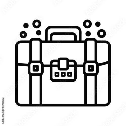 A sleek and modern briefcase with clasps and latches for secure storage.