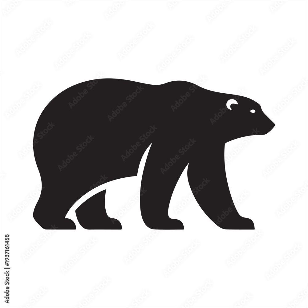 Obraz premium polar bear vector silhouette line art logo design concept illustration idea