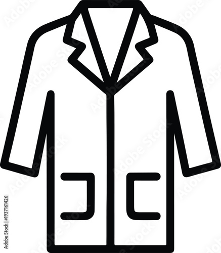 Laboratory coat uniform for scientific research icon