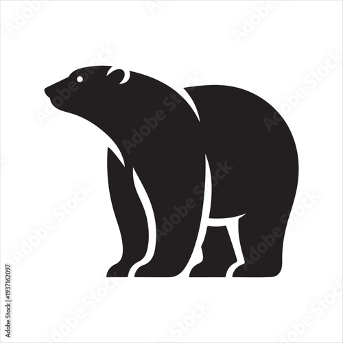polar bear vector silhouette line art logo design concept  illustration idea
