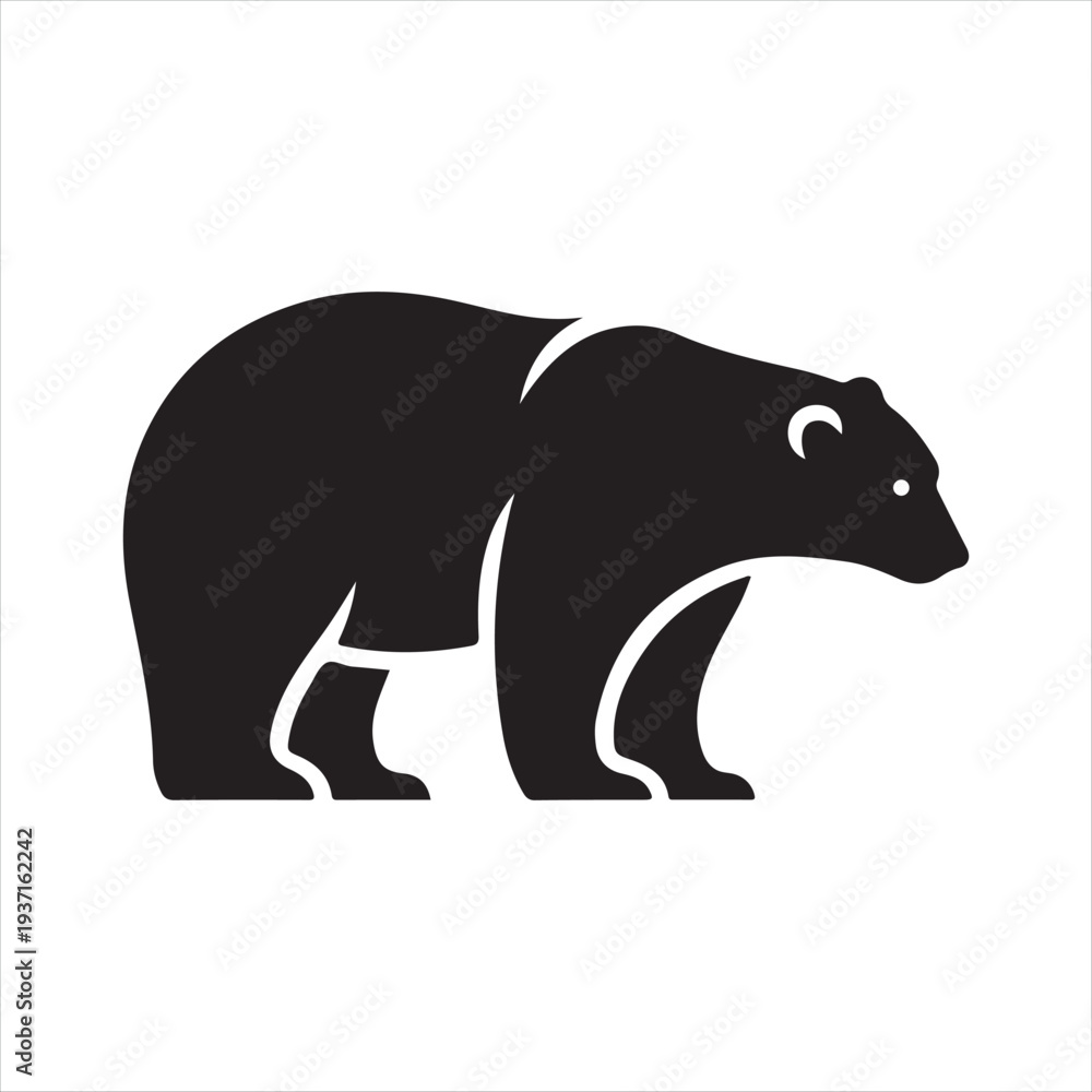 Obraz premium polar bear vector silhouette line art logo design concept illustration idea
