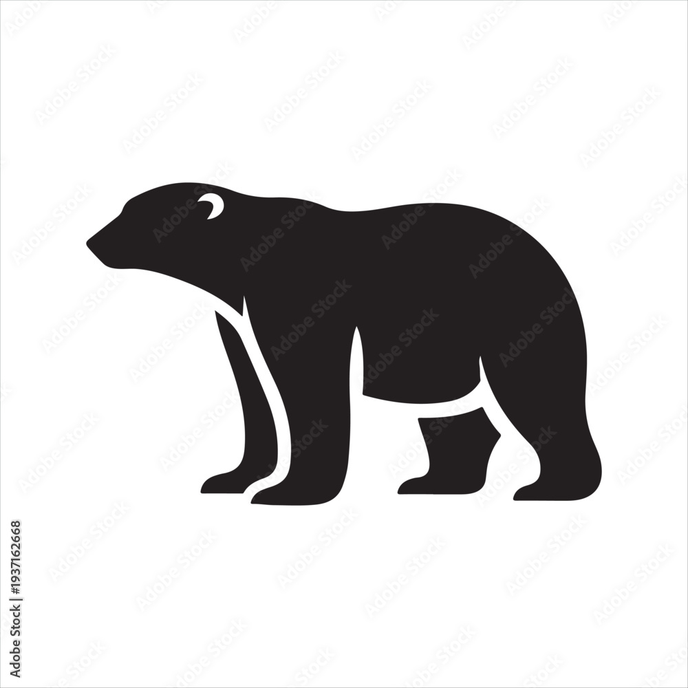 Obraz premium polar bear vector silhouette line art logo design concept illustration idea