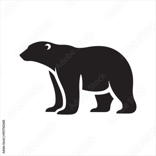 polar bear vector silhouette line art logo design concept  illustration idea