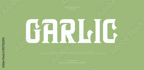 Garlic Typography on Green Background