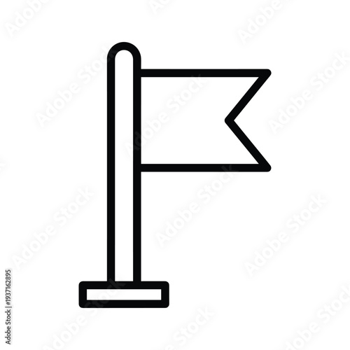 Photos Simple black and white illustration of a flag on a pole with a base plate