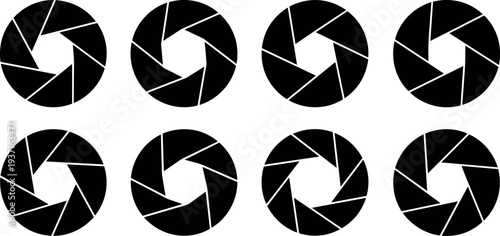 Camera shutter aperture icon collection