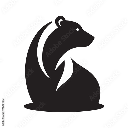 polar bear vector silhouette line art logo design concept  illustration idea