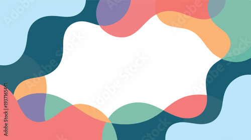 Colorful abstract wave pattern background with blank white space for text