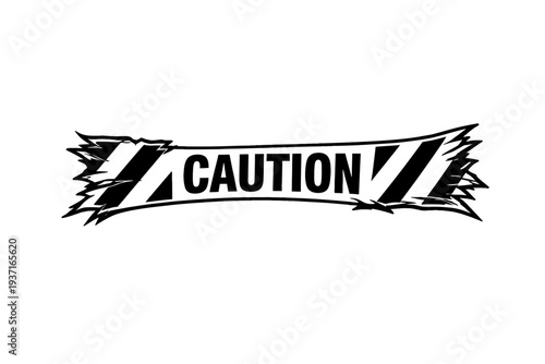 Caution sign with warning label vector illustration graphic design element for safety alerts and notifications