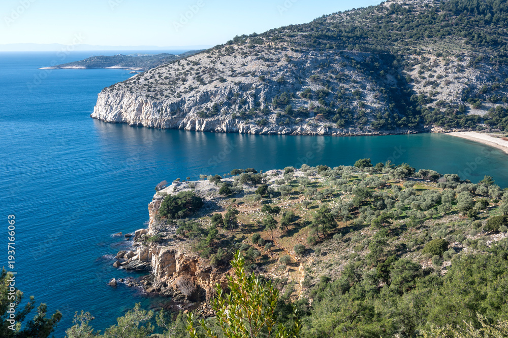 Obraz premium The coastline of Thassos island, Greece