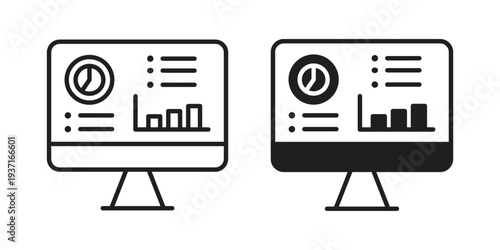Dashboard icon with editable stroke and solid design vectors