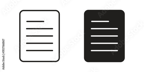Document icon with editable stroke and solid design vectors