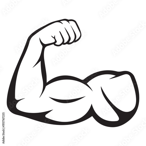 Biceps. Muscle icon. Vector on white background