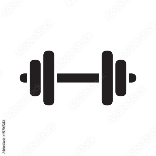 Dumbbell or dumbbells weight training equipment flat vector icon for exercise apps and websites
