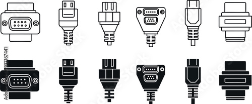Variety of electronic connectors and cables