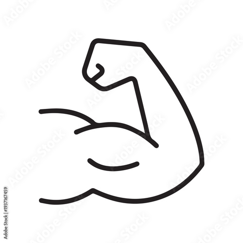 Strong hand line icon. Simple outline style. Muscle, arm, bicep, power, protein, man, strength, flex, human body concept. Vector illustration isolated on white background. Editable stroke EPS 10
