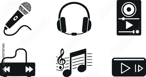 Audio and music icons