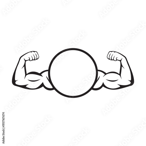 Biceps. Muscle icon. Gym logo. Vector illustration