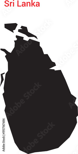 Sri lanka map silhouette