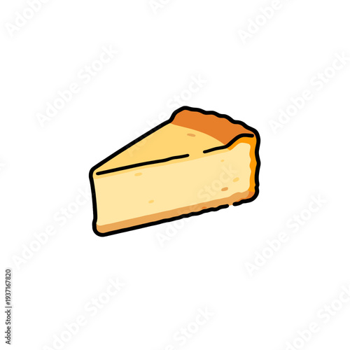 [Vector EPS]A delicious slice of creamy cheesecake with a golden crust