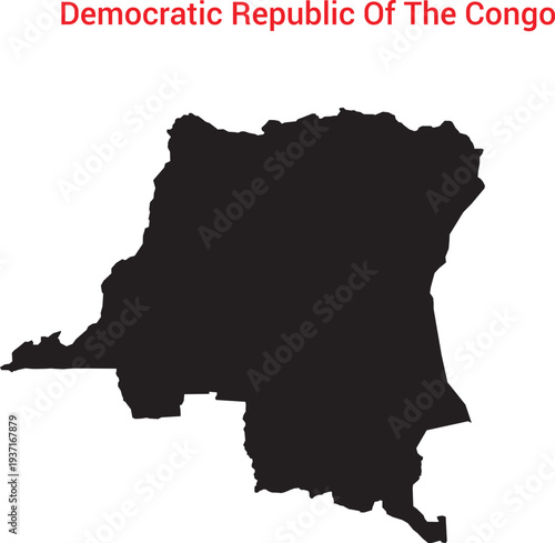 Democratic republic of the congo map silhouette
