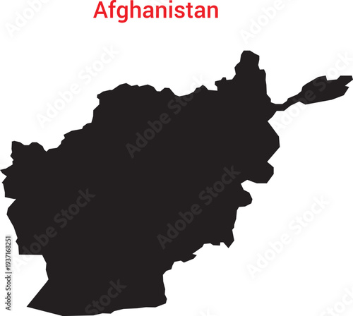 Map of afghanistan country silhouette