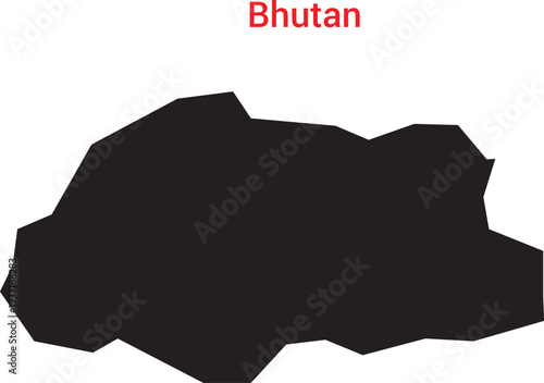 Map of bhutan country silhouette