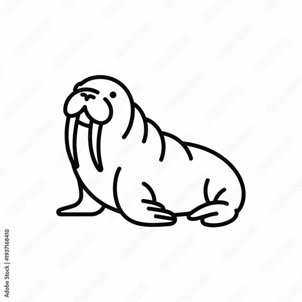 Obraz premium Vector walrus icon