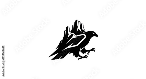 Eagle mountain silhouette graphic