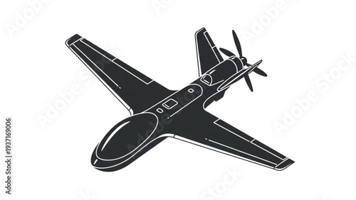 A vintage airplane viewed from above with propellers and wings in flight