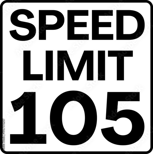 Speed Limit 105 mph Traffic Sign Vector
