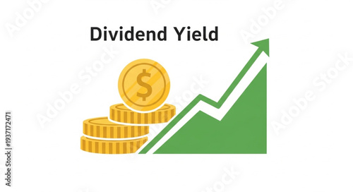 Financial Growth and Dividend Yield Concept Illustration.