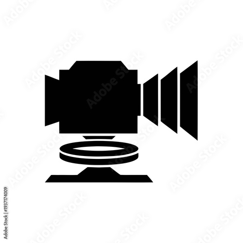 Video Camera Silhouette Icon Film Production Equipment Vector