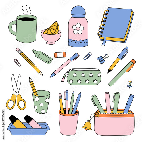 School Supplies and Stationery Cute Cartoon Education Set