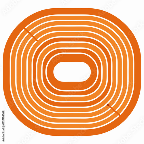 Athletics Running Track Stadium Icon Vector Illustration