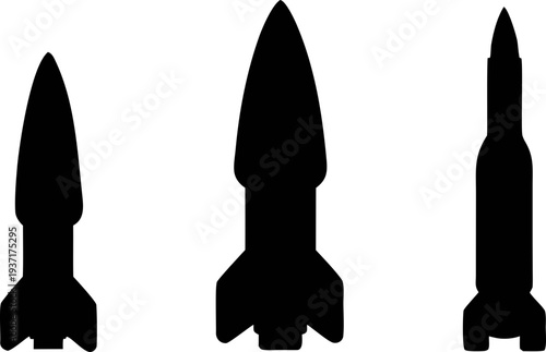 Simple Rocket Silhouette Launch Icon Vector