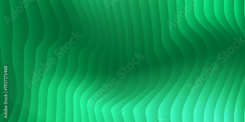 Modern texture background with soft green gradient, vertical ripple lines and frosted translucent effect. Green art