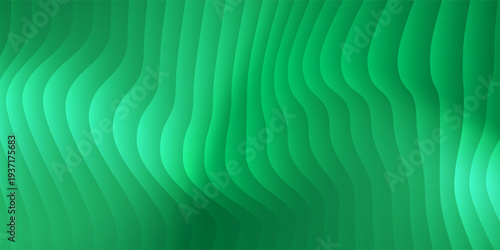 Modern texture background with soft green gradient, vertical ripple lines and frosted translucent effect. Green art