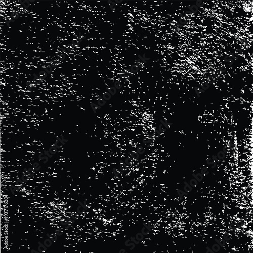 Abstract Grunge Texture with White Dust and Scratches on Black Background