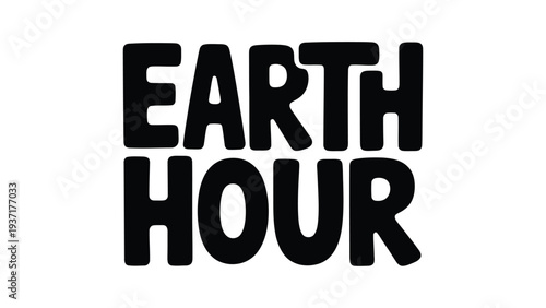 earth hour awareness typography banner promoting global energy saving and environmental protection concept with bold minimal text design