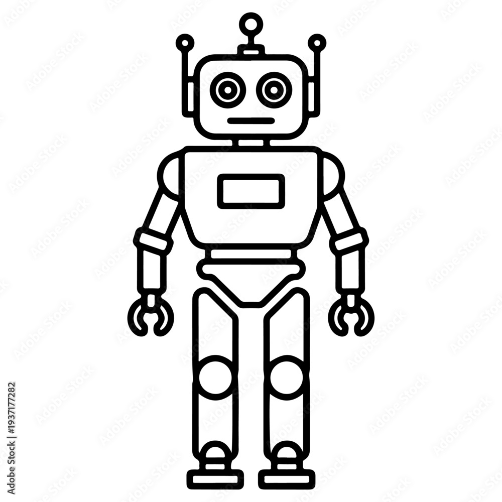 Fototapeta premium Intelligent robot outline.